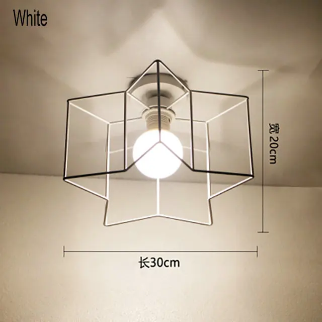 Artpad Современная звезда потолочные светильники для детской комнаты гостиной спальни освещение E27 светодиодный потолочный светильник для кухни розовый черный белый золотой - Цвет корпуса: White