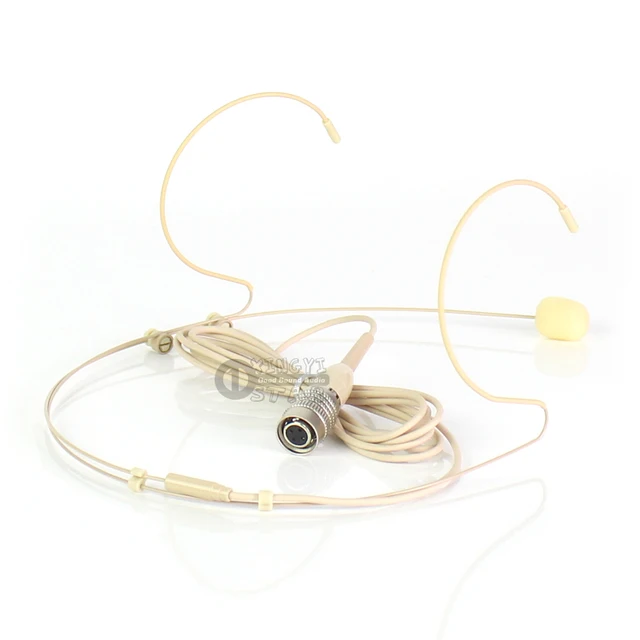 Beige 4 Pins Hirose Plug Headworn Mic Earset Headset Microphone For Audio Technica Wireless Bodypack AEW 4000a T1000a 5000a 5000