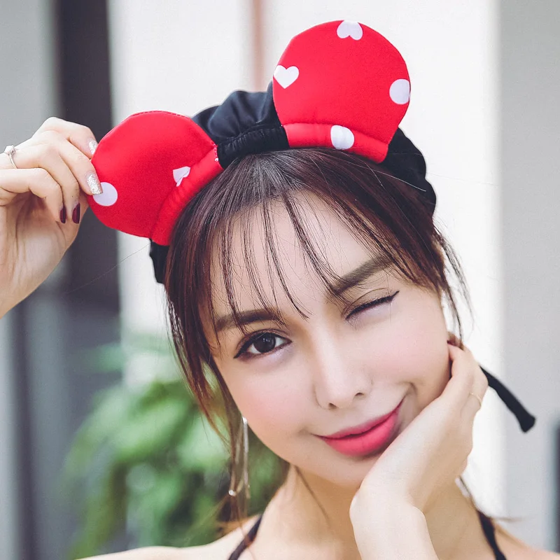 

Swimming cap female adult drawstring adjustable rabbit ear swimming cap high quality comfortable women's swimming caps