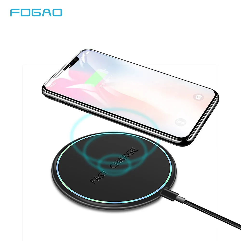 

FDGAO 10W Qi Wireless Charger for iPhone X XS Max XR 8 Plus QC 3.0 USB Fast Wireless Charging pad for Samsung S8 S9 Xiaomi mi 9