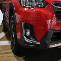 Автомобиль Стайлинг для аксессуары Subaru xv 2018 хром передняя Foglight покрытие автомобиля Стикеры спереди туман лампа брови отделкой полосы 2