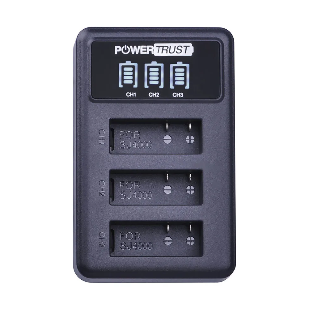 LED USB 3-Port Charger for SJ4000 sj4000 Camera Battery sjcam sj 4000 SJ5000 sj5000x SJ6000 sj7000 sj8000 sj9000 SJ M10 | Электроника