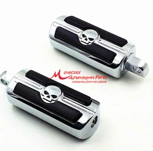 Chrome Skull Foot Pegs for Harley Davidson Softail Dyna Glide Sportster