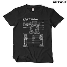 Star Wars T Shirts Men Short Sleeve Cotton T-shirts AT-AT Printed Tshirts Tops Tees Free Shipping