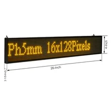 66CM LED Message Board P5 SMD 16 * 128 Yellow WIFI wireless and usb programmable Scrolling information Message Advertising