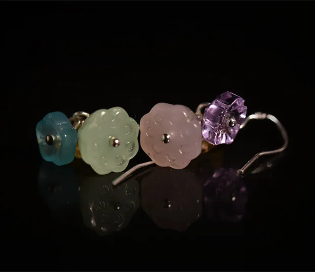 

925 Sterling Silver Earrings Handmade new fashion jewelry lotus cute small anti bestie small fresh