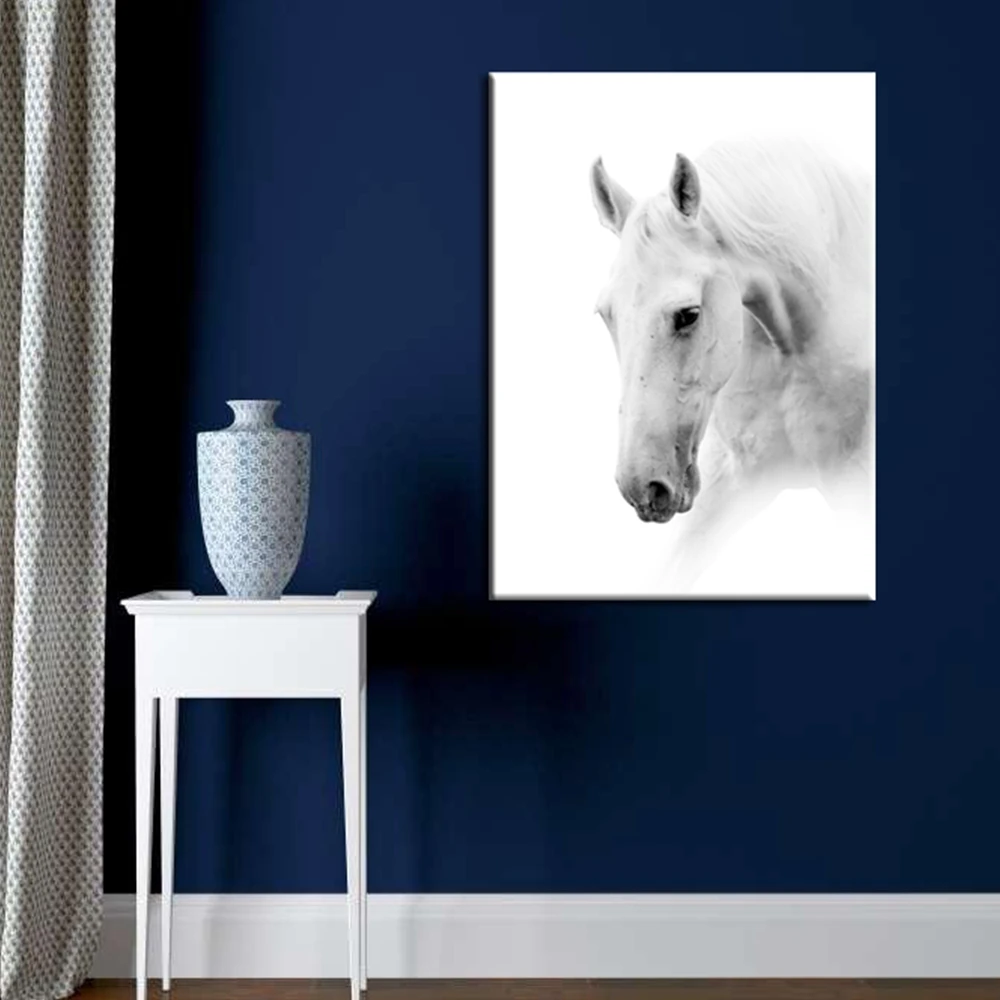 Black-and-White-Horse-head-Painting-Print-On-Canvas-Animal-Artwork-Pictures-wall-art-for-home (2)