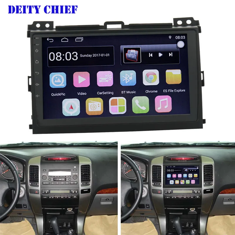 Discount Car 9inch Android 2din Multimedia Player for TOYOTA PRADO 2004-2009 Quad Core GPS Navigation DVD Player 0