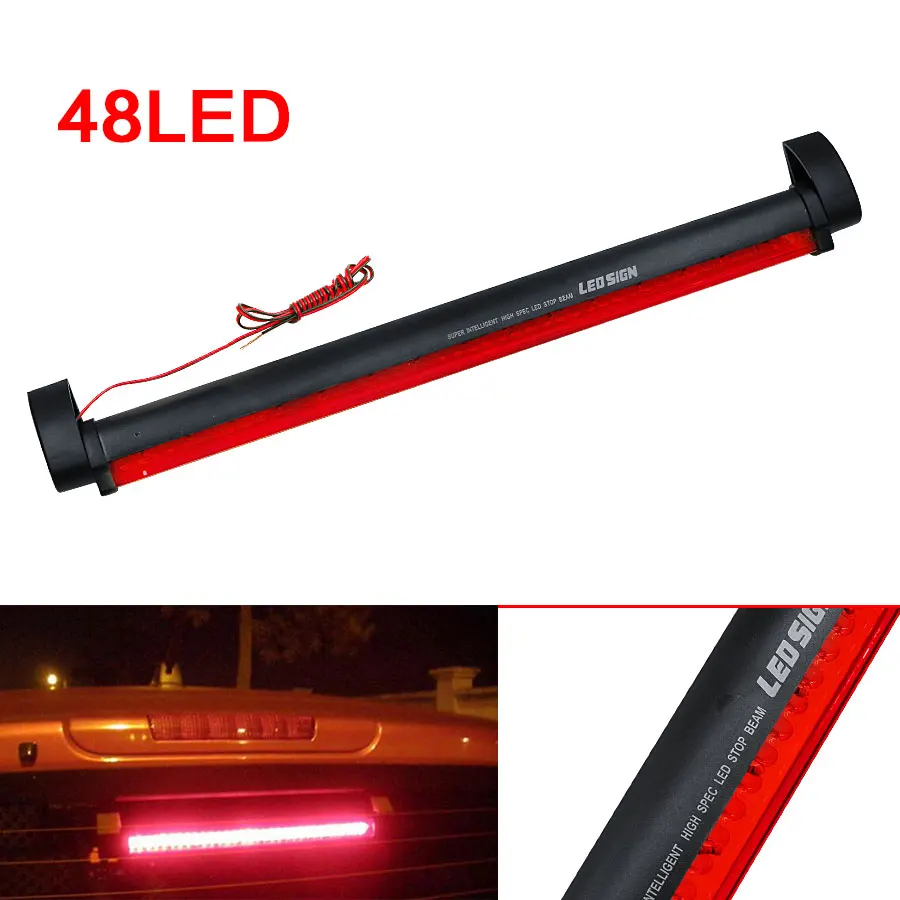 2016 New Additional Brake Lights 48 LED Red Car Auto Third Brake Lights Fog Stop Rear Tail Warning Lamp Bulb for DC12V Parking universal brake lights 48 led red car auto third brake lights fog stop rear tail warning lamp bulb for dc12v parking
