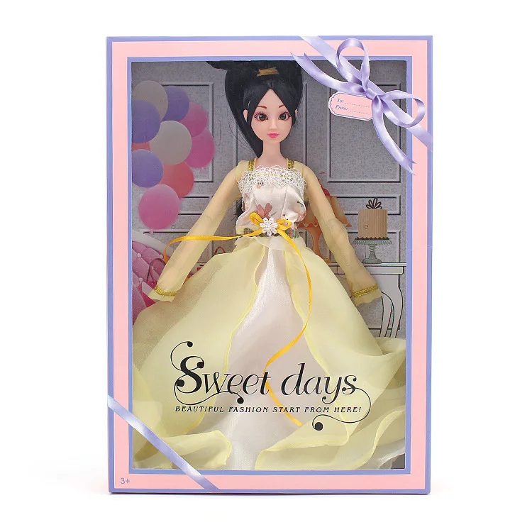 

FASHION BABY DOLL WITH CLOTH IN GIFT BOX TOY FOR CHILDREN 12 JOINT MOVING GIRL GIFT SY05
