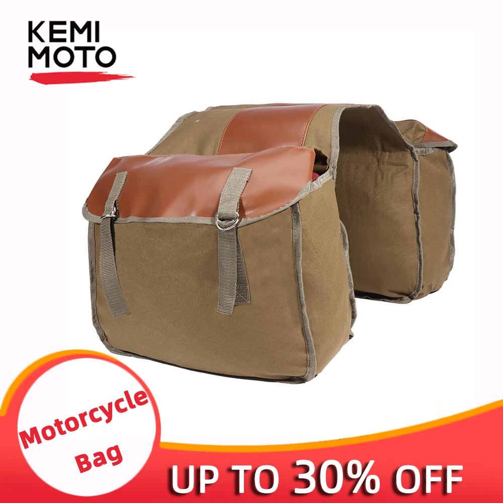 

Army Green 600D oxford Motorcycle Saddle Equine Back Pack Canvas Horse Western Bag For Sportster For Honda For Triumph Brand New