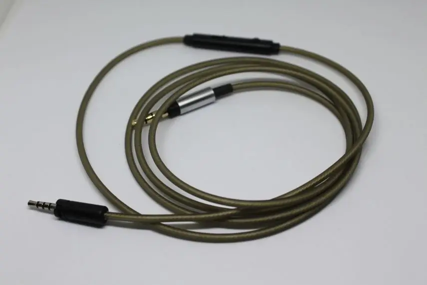 Обновленный посеребренный аудиокабель с удаленным микрофоном для Sennheiser new HD1