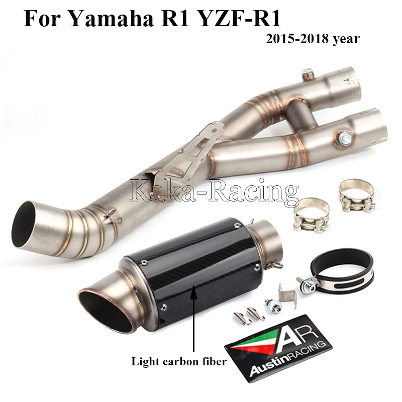 

Motorcycle Exhaust Full System Mid link Connect Pipe Slip on AR Austin Racing Escape muffler tail for Yamaha R1 YZF-R1 2015-2018
