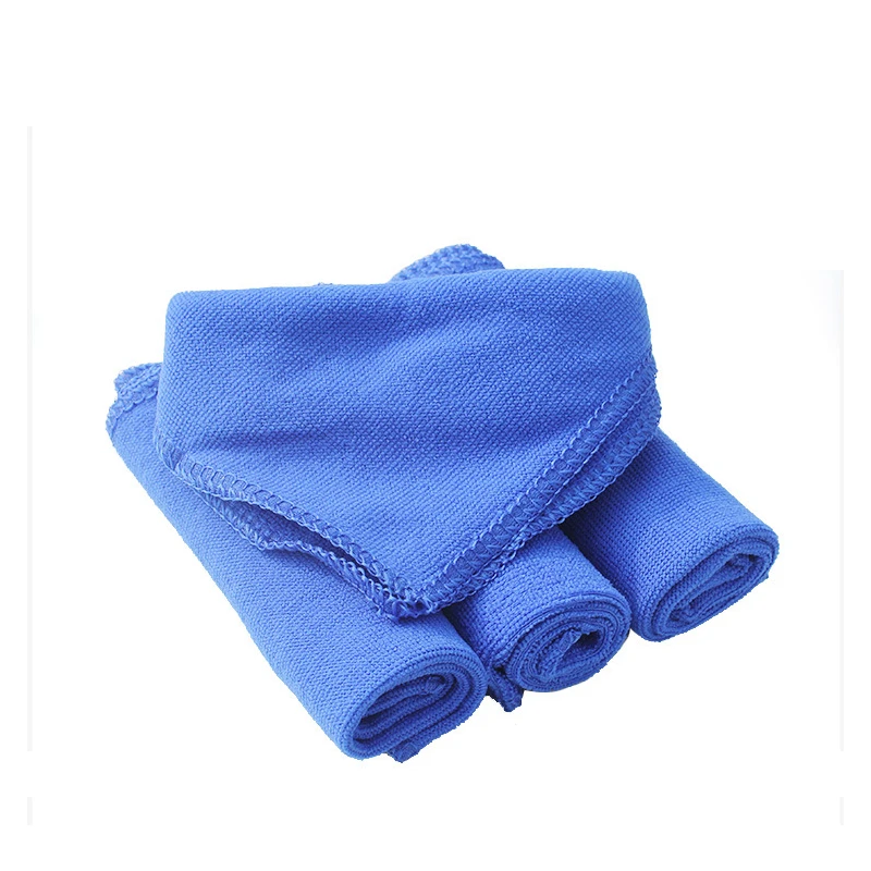 10 Pieces Microfiber Cleaning Cloths Blue Color Soft Washcloth High
