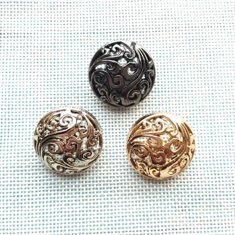 9pcs/lot Fashion One Hole Metal Buttons Sewing On Golden Silver Buttons ...