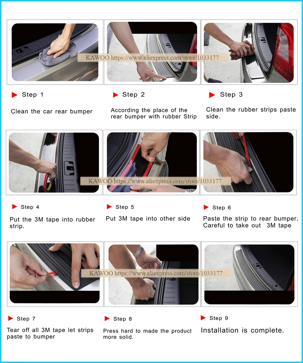 Us 9 89 22 Off Kawoo For Ssangyong Rexton Kyron Rodius Actyon Chairman Rubber Rear Guard Bumper Protect Trim Cover Sill Mat Pad Car Styling Bumper