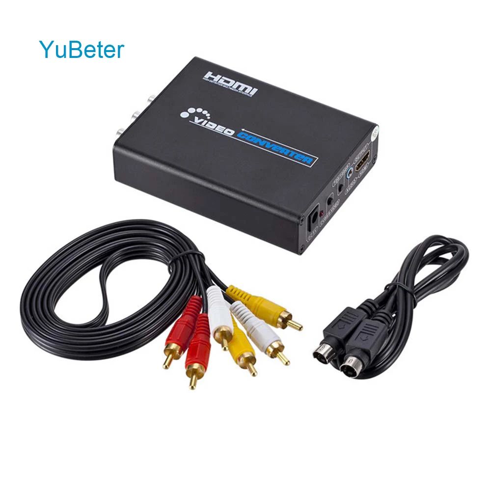 YuBeter S Video AV to HDMI конвертер видео аудио адаптер сигнала приемник для HDTV монитора