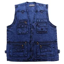 Мужская джинсовая жилетка для прогулок и путешествий, жилетки без рукавов, джинсовая куртка, жилетка, жилет фотографа