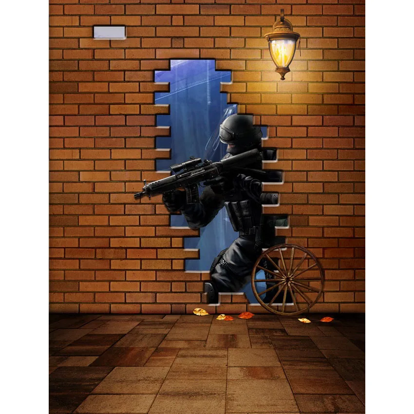 

Vinyl Photography Background Counter-Strike Police Computed Printed War Country Set Backdrops for Photo Studio S-2437