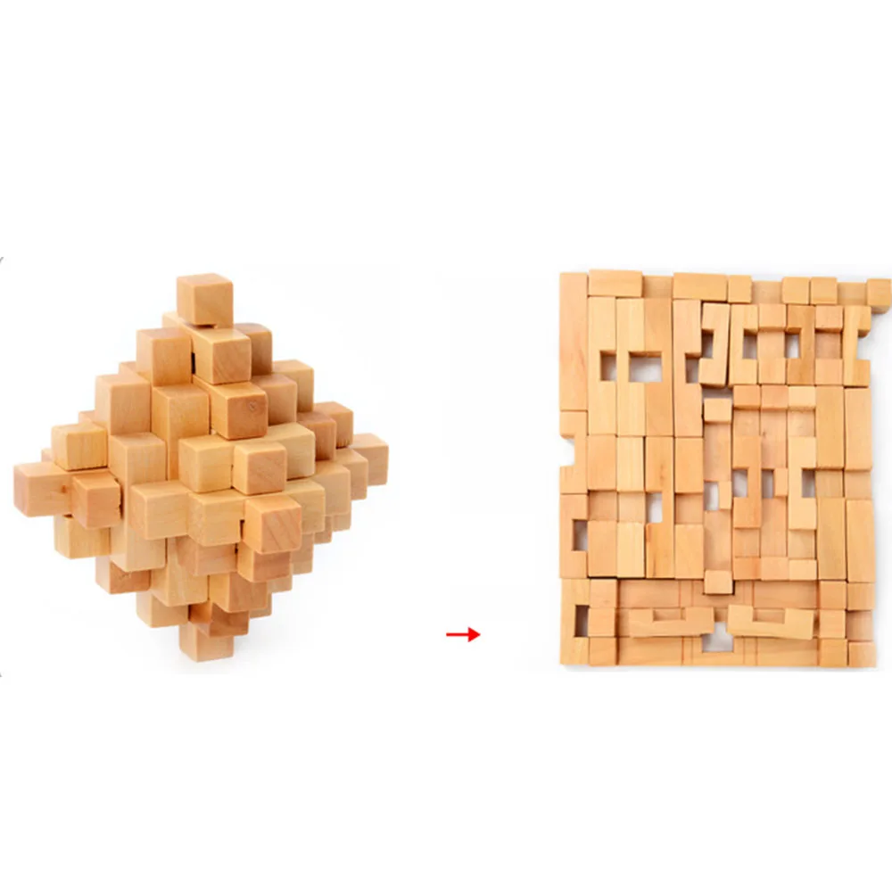 Kong Ming Luban Lock Kids Adult Wooden Intellectual Board Brain Tease Toy, Fun Educational Block Board Game Toy For Children (2)