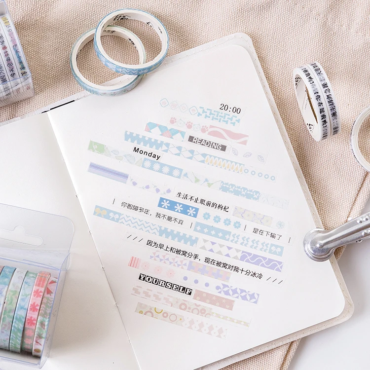 

100PCS/LOT Dividing line series decoration paper masking tape washi tape