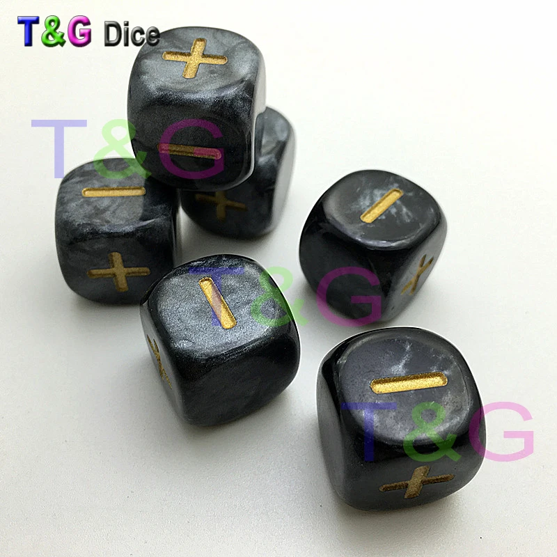 Новый 6 шт./компл. 5 цветов 16 мм Fate или Fudge Dice, два "+" "-" пустые лица для специальная плата игры