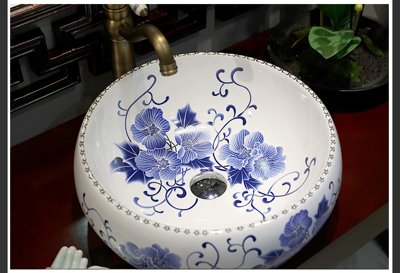 China Handmade Lavabo Ceramic Washbasin Europe Luxurious Artistic Bathroom Sink porcelain hand wash basin (9)
