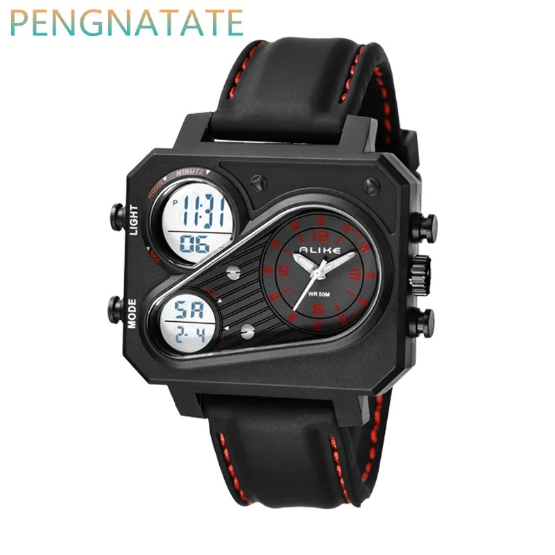 

ALIKE Watches Men Sport Watch Man Clock military 2017 luxury brand Black relogio 1545 masculino LED digital watch waterproof