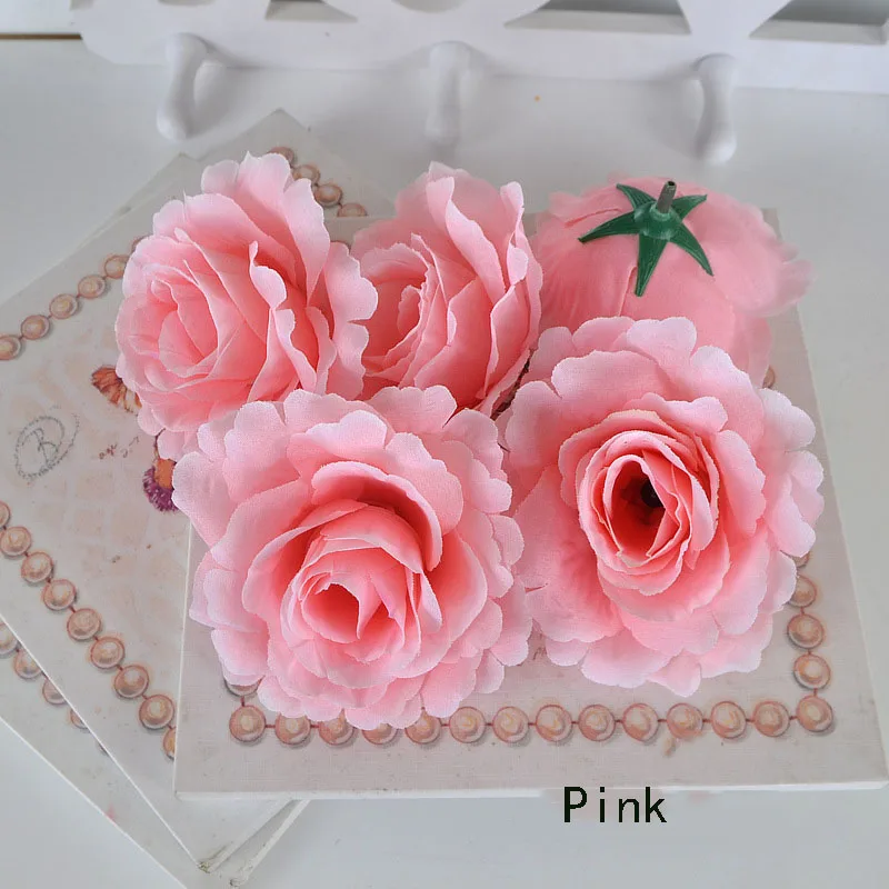 10pcs Artificial Silk Flowers Dahlia Flower Head for Home Wedding DIY Garland Arches Decorated Decorative Fake Rose Flower Head