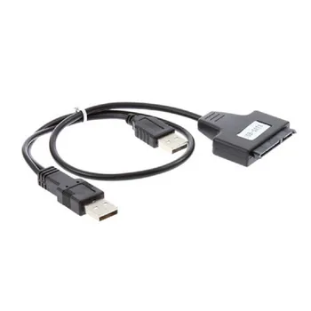 

Nuevo Cable adaptador de alto rendimiento USB 2,0 a SATA 7 + 15 Pin 22 para disco duro de 2,5 "HDD unidad con Cable de alimentac