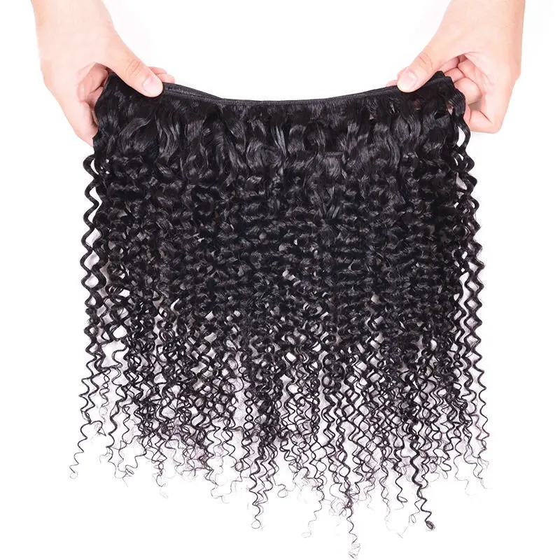 Yavida Hair Brazilian Kinky Curly Hair Bundles Natural Color 100% Brazilian Curly Hair Bundles Non-Remy Hair Extension 1/3 Piece