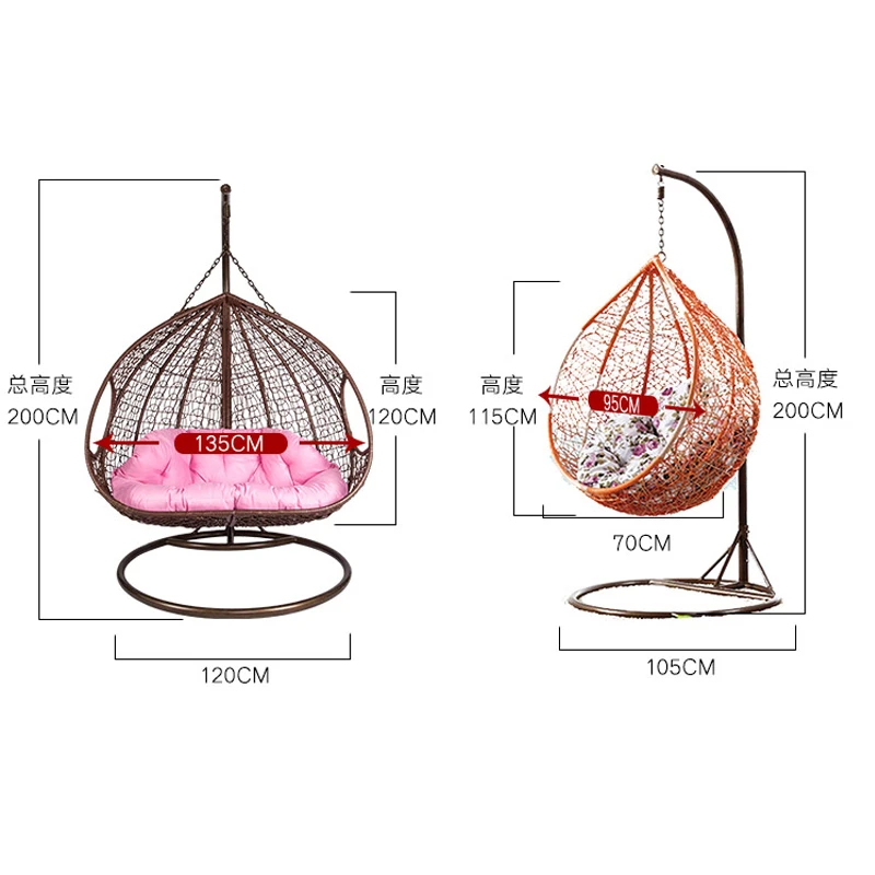 Луи Мода патио качели стул Крытый взрослых Колыбель ротанга двойной гамак гостиная Птичье гнездо ленивый качалка
