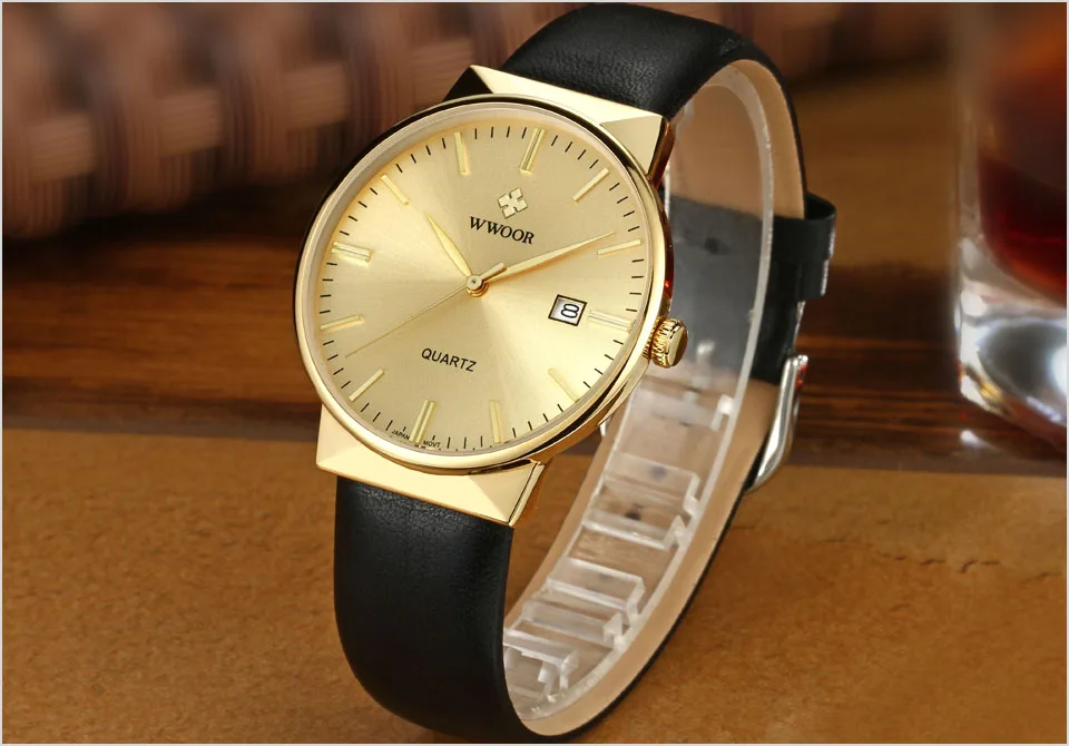 Новый стиль бренд класса люкс Для мужчин Спорт Часы Для мужчин кварцевые Повседневное наручные часы мужские кожаные часы wwoor Relogio masculino