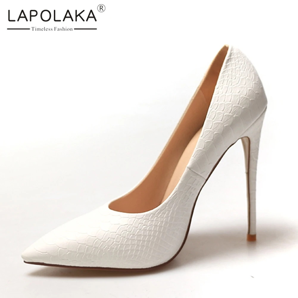 

Lapolaka 2019 Luxury Pointed Toe Big Size 34-42 Women Shoes Woman 12cm High Heels Sexy Party Snake Print Lady Pumps