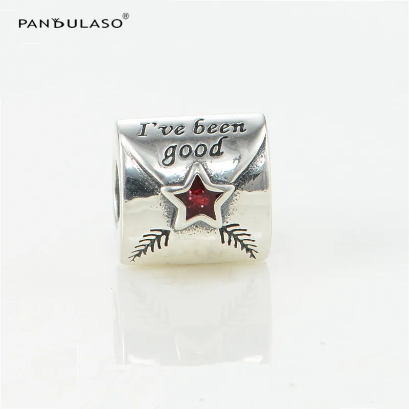 

Pandulaso Red Star Christmas Santa Letter Beads for Jewelry Making Fit Charms Bracelets Original Silver 925 DIY Jewelry Winter