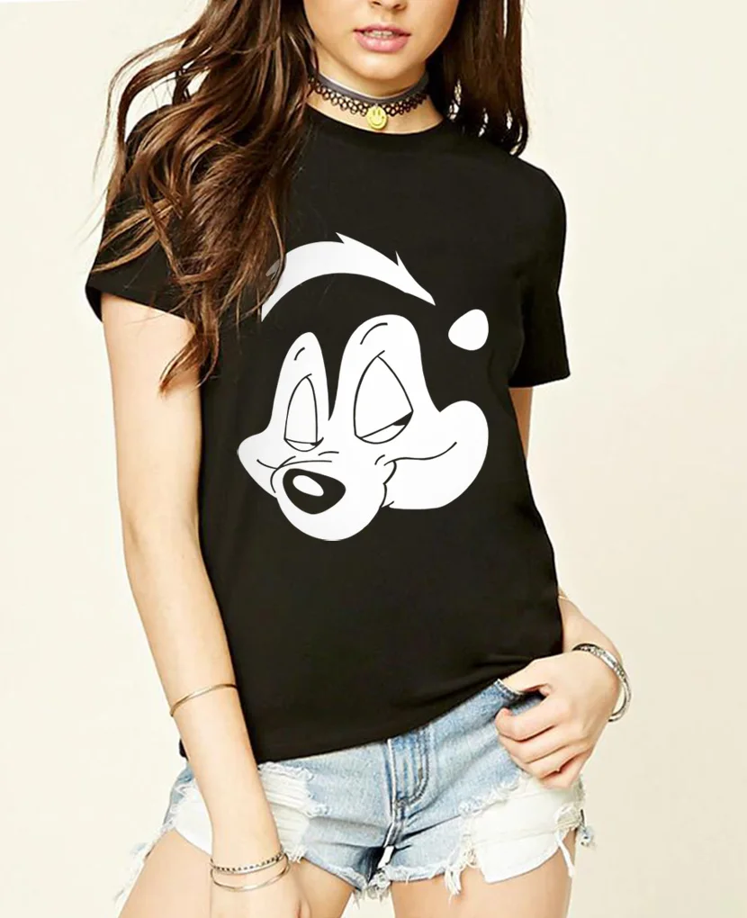 

Cotton Pepe Le Pew Slash Guns n roses women t shirt Punk Rock Metal shirt Women's short sleeve new fashion funny brand harajuku