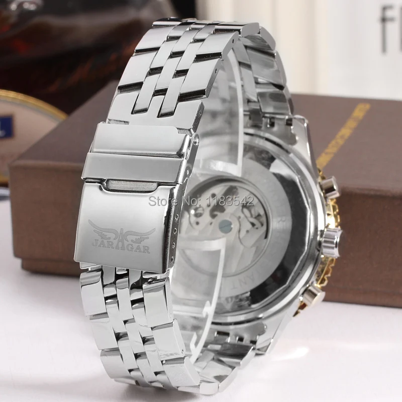 JARGAR JAG034M4T2 автоматические Модные наручные часы серебряные с ремешком из
