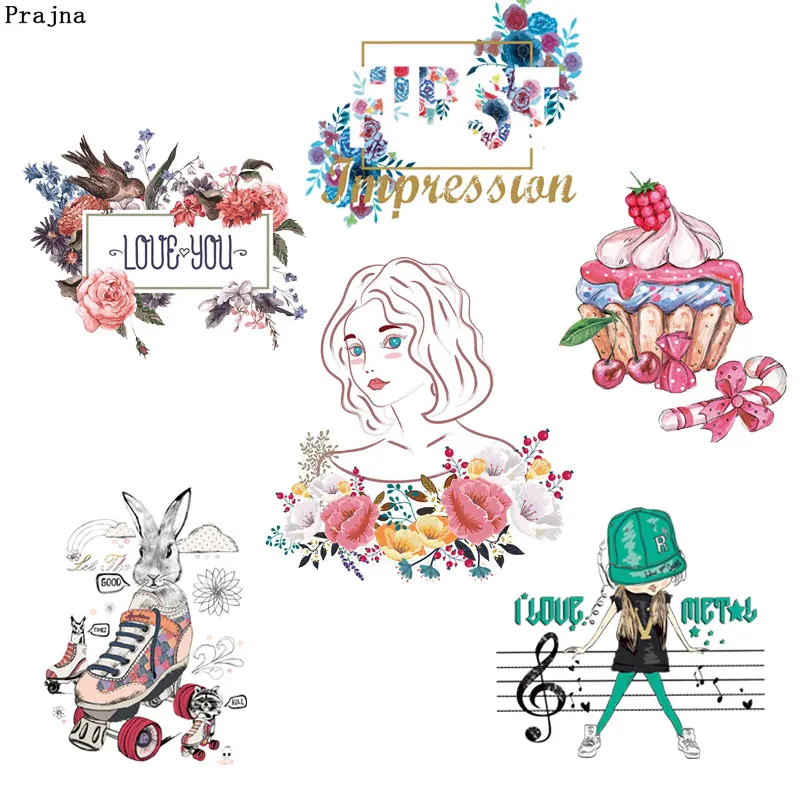

Prajna Rabbit Stickers Heat Transfers For Clothes Iron On Transfer Shirt Music Clothing Sticker Applique On Clothes Washable H