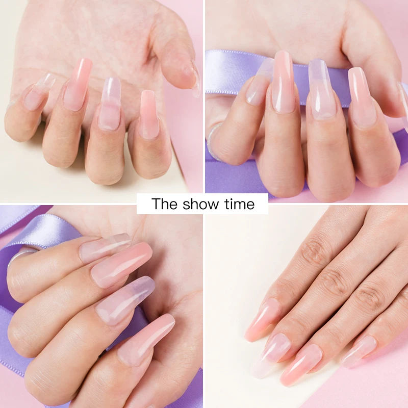 Гель для ногтей акриловый полиуф-гель розовый прозрачный УФ-светодиодный гель для ногтей