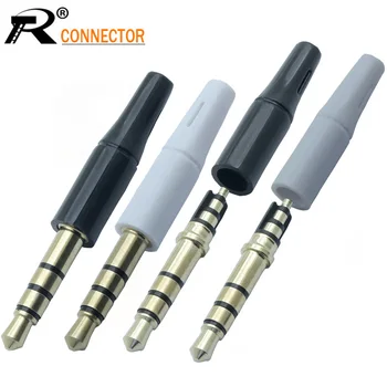 

100pcs Stereo Jack 3.5mm 3/4 Pole Male Plug Outlet Length=17MM/14MM for DIY Earphone Headset Gold/Nickled Plated Plug Wholesales