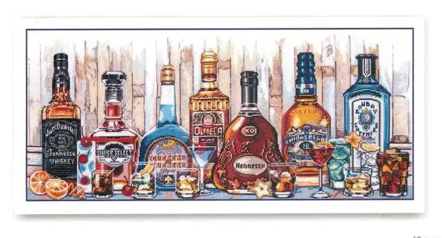 cs-2049 Cross Stitch Kit Cocktail Beer Wine Party Drink Food mary weaver