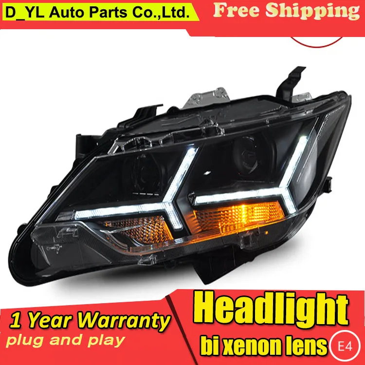 D YL Car Styling For Toyota Camry Headlights 2015 Camry LED Headlight DRL Lens Double Beam H7 