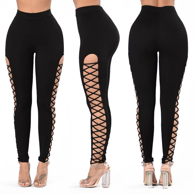 New straps pants pants side cross leggings tie ladies ladies out ...