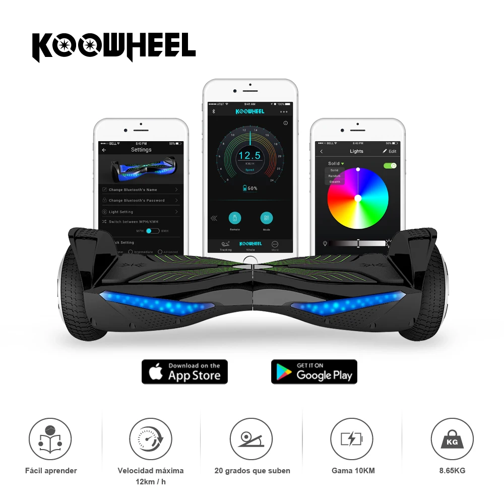 Koowheel-6-5-inch-Electric-Hoverboards-with-Bluetooth-Speaker-3000mAh-Samsung-Battery-Self-Balancing-Scooter-for