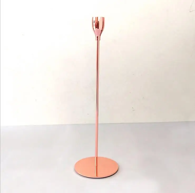Rose Gold 33cm INS Европейский стиль золотые металлические подсвечники подставки розовые золотистые железные подсвечник канделябры Свадебные украшения для рождественского ужина - Цвет: Rose Gold 33cm