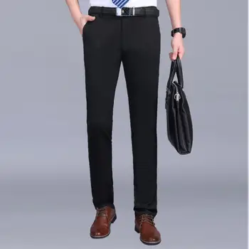 

2019 New Knit Slim Stretch Casual Pants Men Straight Business Free Hot Anti-wrinkle Pants Fashion Wild Suit Pants Male