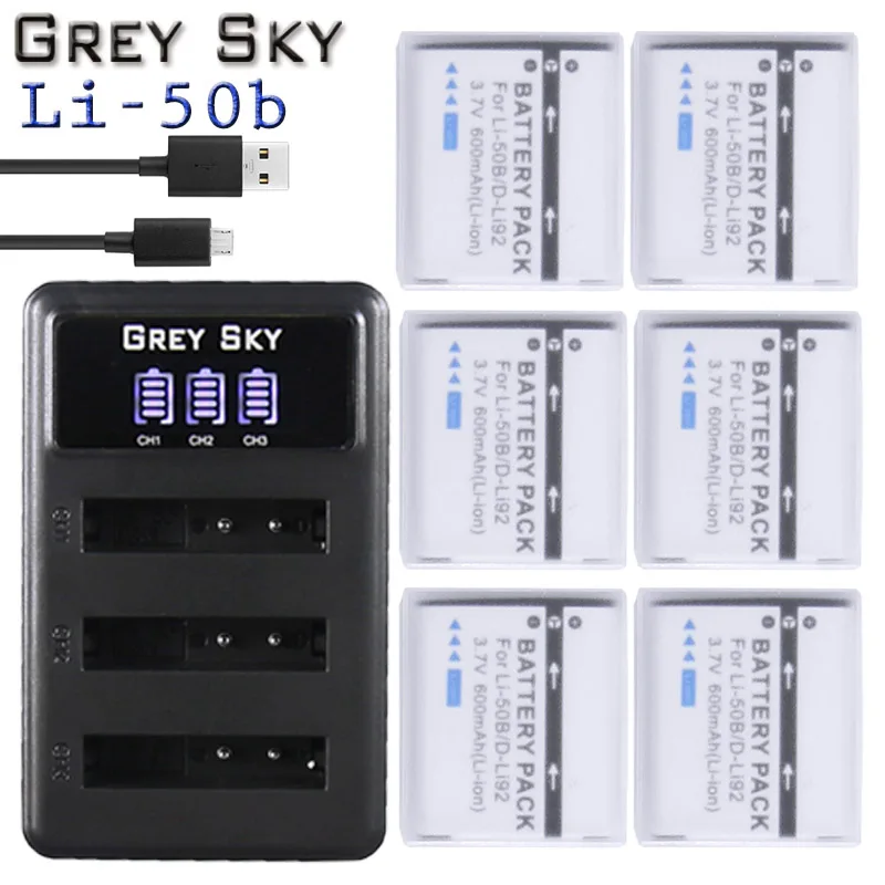 

li50b Li-50B LI50B li 50B Battery+3-Slots Charger for OLYMPUS SP 810 800UZ u6010 u6020 u9010 SZ14 SZ16 D755 u1010 SZ30 SZ20 XZ-1