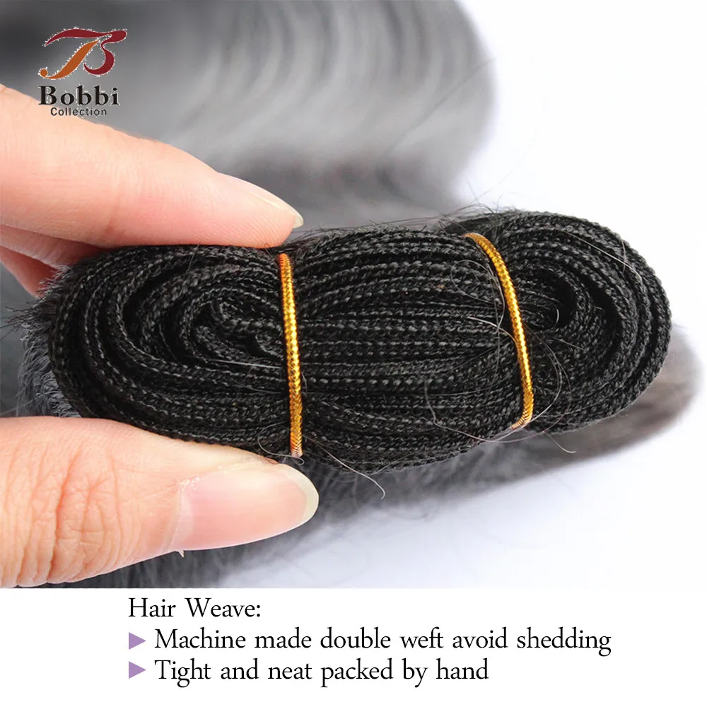 BOBBI COLLECTION 2/3 Bundles With Closure Ombre Dark Grey Peruvian Body Wave Hair Pre-Colored Remy Human Hair Extensions BOBBI COLLECTION 2/3 Bundles With Closure Ombre Dark Grey Peruvian Body Wave Hair Pre-Colored Remy Human Hair Extensions