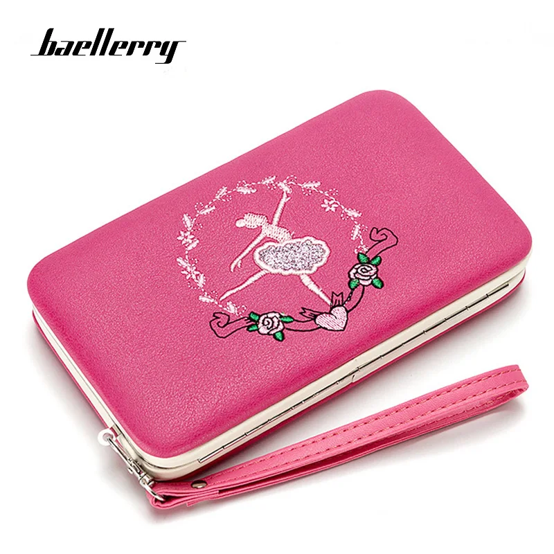 

Baellerry Luxury Female Wallet Long Embroidery Dancer Pattern Women Wallets Red Pink Womens Wallets And Purses Girls Clutch Bag