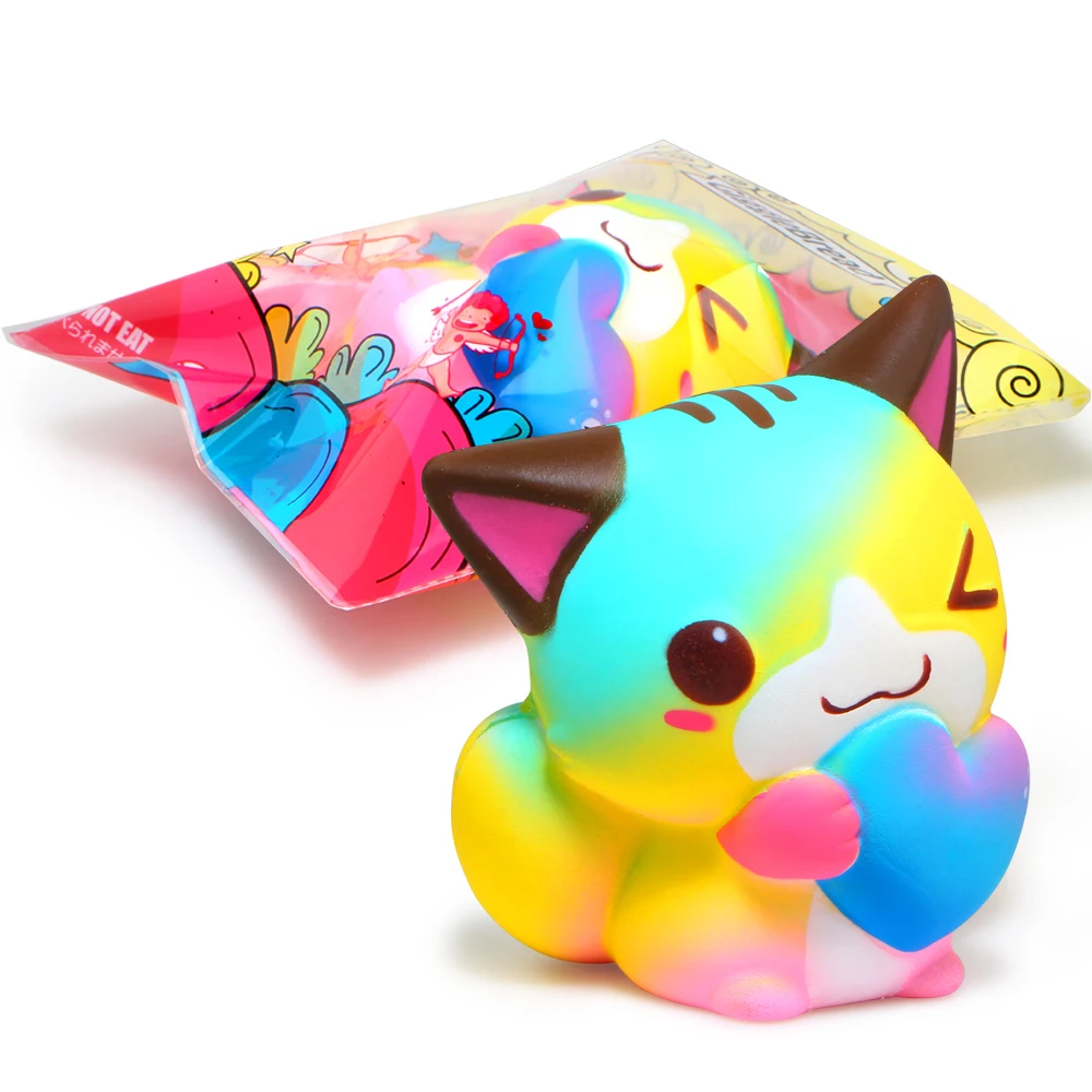 Красочные Кошки мягкими милые медленно расправляющиеся мягкие игрушки крем ароматизированный пакет сжимаемая игрушка